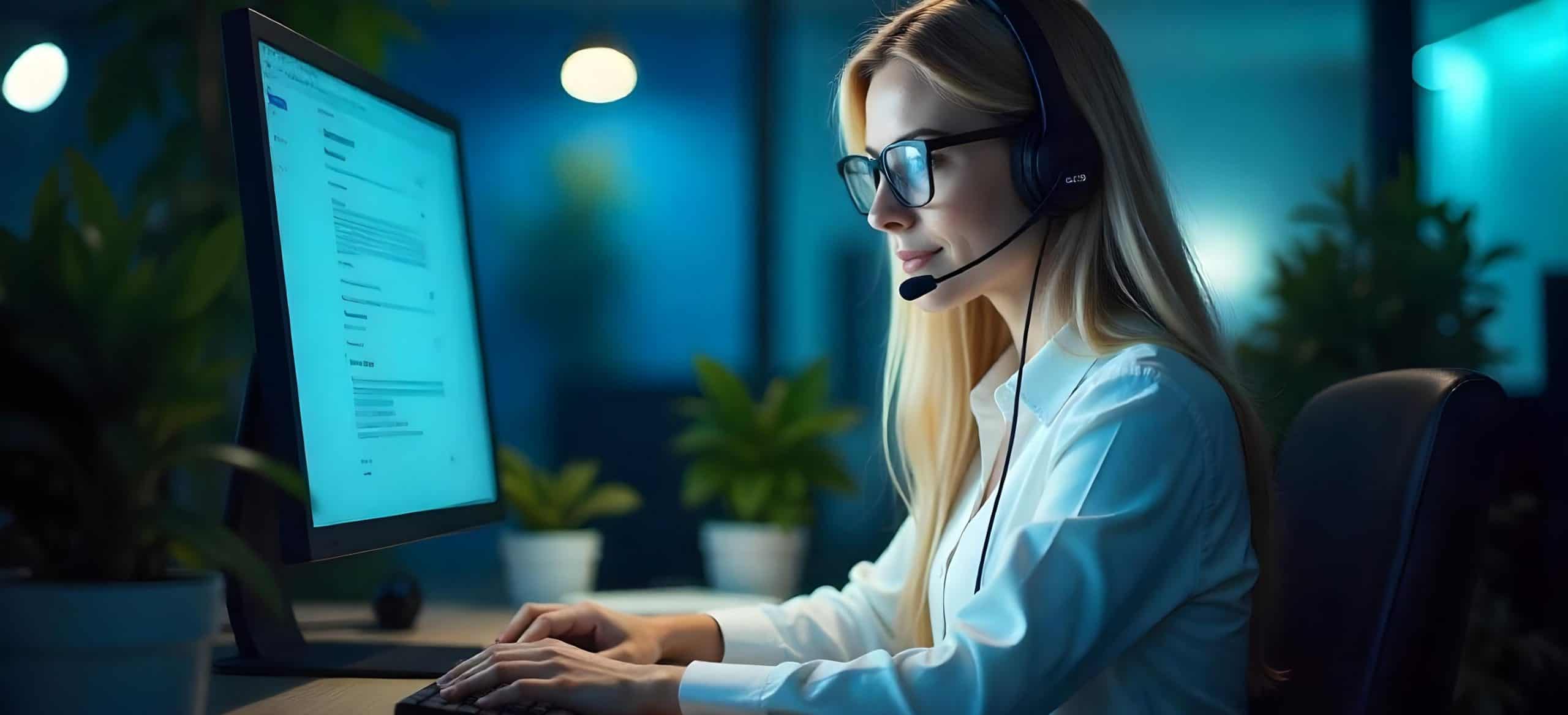 professionista al computer consulta documentazione. Aeonvis ha implementato Salesforce Service Cloud e Service Cloud Voice per Ge.SI., ottimizzando la gestione delle richieste di intervento nei condomini di edilizia pubblica.