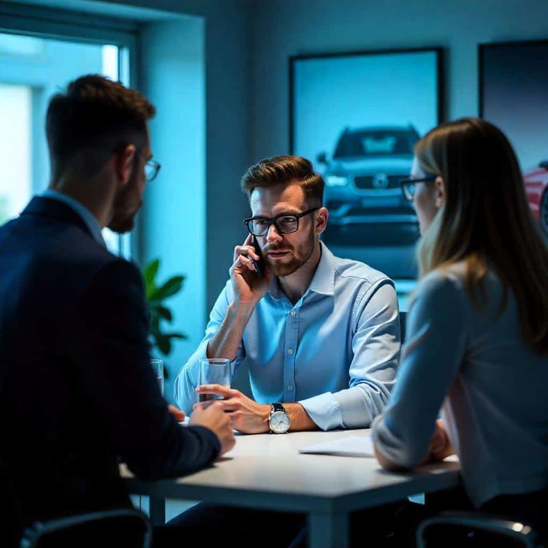 Tre colleghi al tavolo discutendo strategie di business. Dealer Cloud di Aeonvis basato su tecnologia Salesforce, è in grado di raccogliere ed ottimizzare tutti i punti di contatto digitali ed elaborare azioni di marketing mirate.